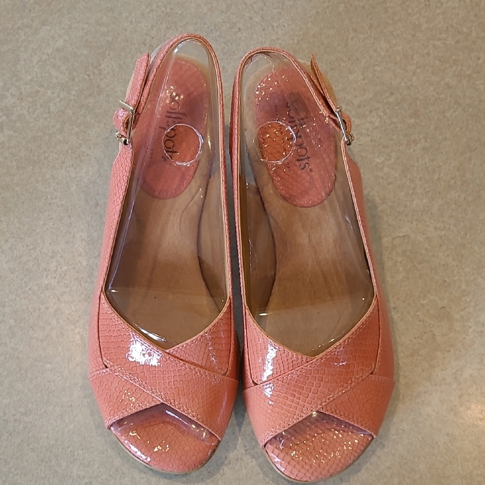 Sofftspots Pink Slingback Heels with Peep-Toe
